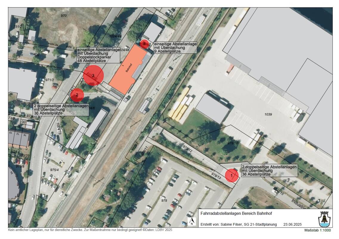 Städtische Fahrradabstellanlagen am Bahnhof